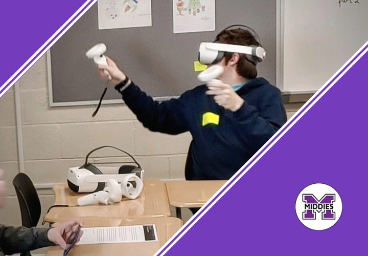 MHS Student wearing AR/VR Headset